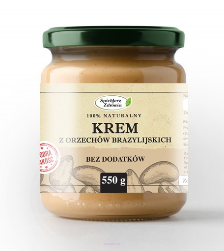 KREM Z ORZECHÓW BRAZYLIJSKICH 550G NATURALNY ŚWIEŻY